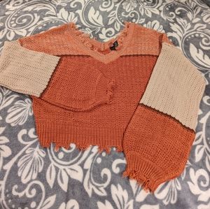 NWOT Deconstructed crop sweater